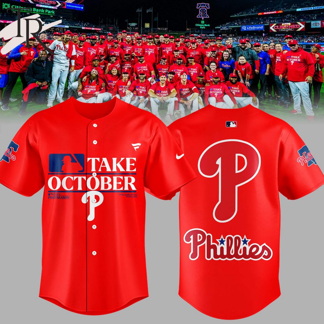 Take October Philadelphia Phillies Fanatics Branded Red 2023 Postseason  Jersey - Torunstyle