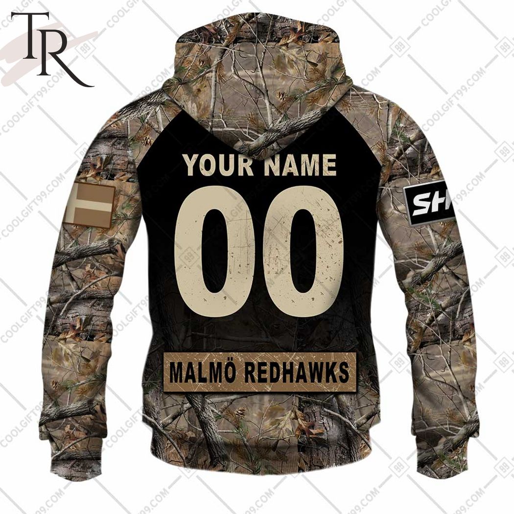 Personalized SHL Malmo Redhawks Hunting Camo Style Hoodie