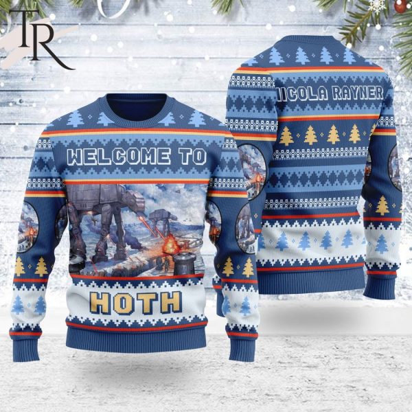 Personalize Name Star Wars Planets Hoth, Welcome to Hoth Star Wars Unisex Ugly Sweater For Men and Women