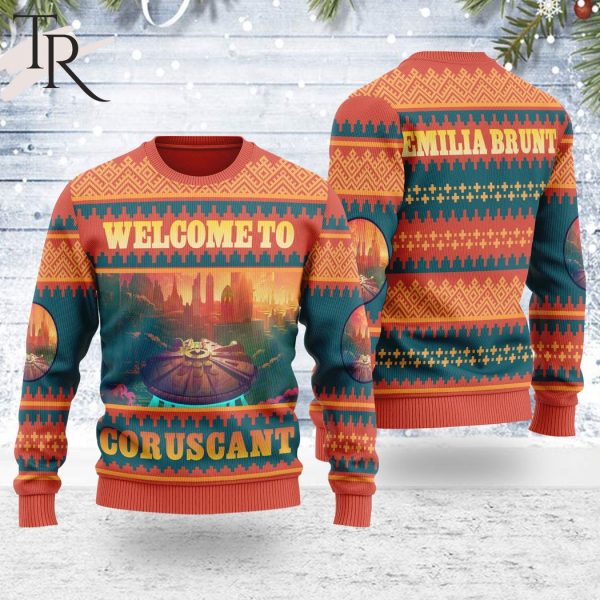 Personalize Name Welcome to Coruscant Star Wars Ugly Sweater For Men and Women