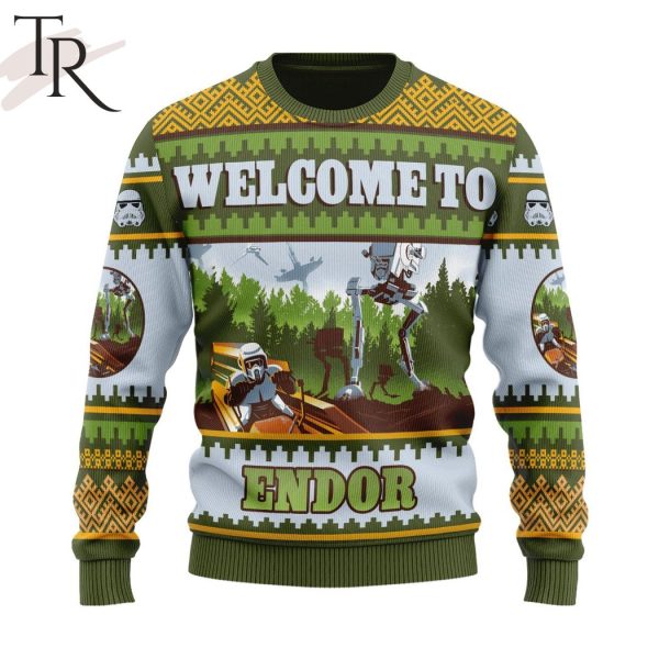 Star Wars Endor Ugly Sweater Welcome to Endor Star Wars Ugly Sweater For Men and Women