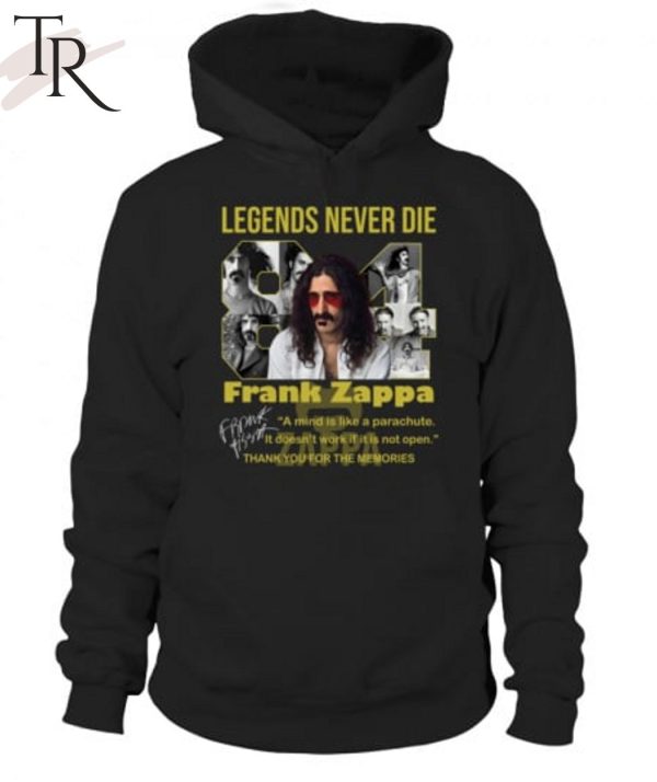 Legends Never Die Frank Zappa Thank You For The Memories T-Shirt