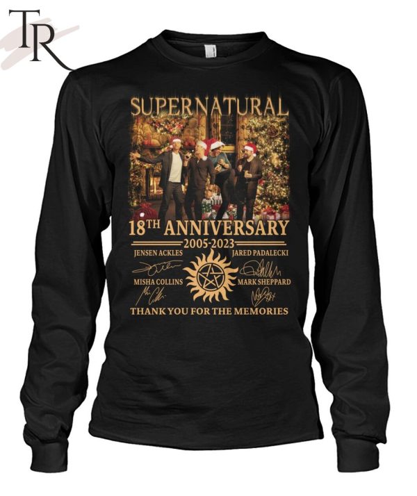 Supernatural 18th Anniversary 2005 – 2023 Jensen Ackles, Misha Collins, Jared Padalecki And Mark Sheppard Thank You For The Memories T-Shirt