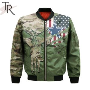 NFL Dallas Cowboys Special Camo Design For Veterans Day Bomber Jacket