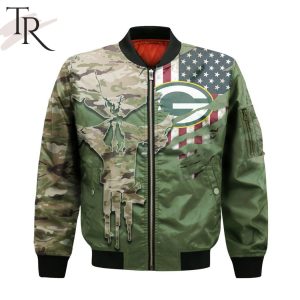 NFL Green Bay Packers Special Camo Design For Veterans Day Bomber Jacket