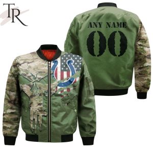 NFL Indianapolis Colts Special Camo Design For Veterans Day Bomber Jacket