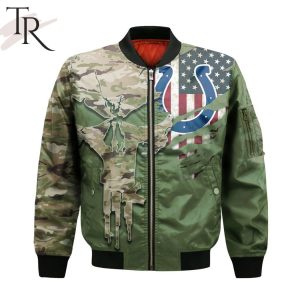 NFL Indianapolis Colts Special Camo Design For Veterans Day Bomber Jacket