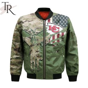 NFL Kansas City Chiefs Special Camo Design For Veterans Day Bomber Jacket