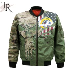 NFL Los Angeles Rams Special Camo Design For Veterans Day Bomber Jacket