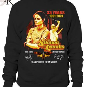 33 Years 1991 – 2024 The Silence of the Lambs Jodie Foster And Anthony Hopkins Thank You For The Memories T-Shirt