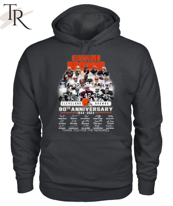 Cleveland Browns 80th Anniversary 1944 – 2024 Thank You For The Memories T-Shirt