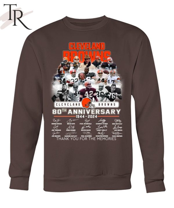 Cleveland Browns 80th Anniversary 1944 – 2024 Thank You For The Memories T-Shirt