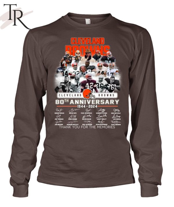 Cleveland Browns 80th Anniversary 1944 – 2024 Thank You For The Memories T-Shirt