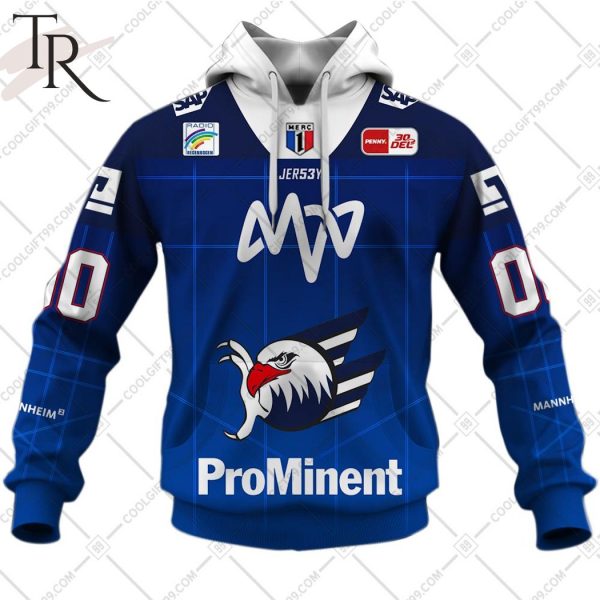 DEL Adler Mannheim 2324 Home Jersey Style Hoodie