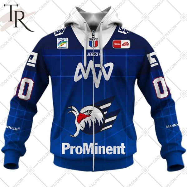 DEL Adler Mannheim 2324 Home Jersey Style Hoodie