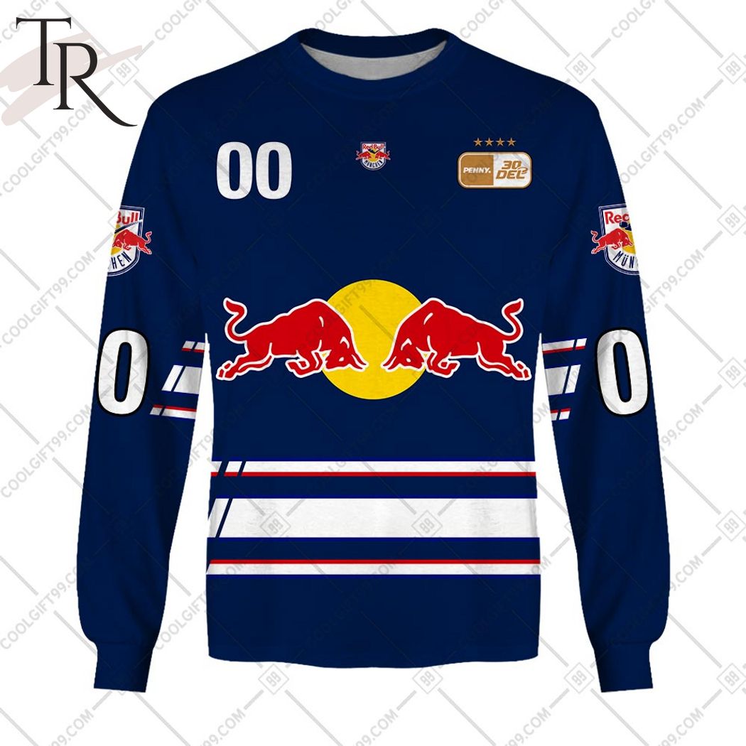 DEL EHC Red Bull Munchen 2324 Home Jersey Style Hoodie - Torunstyle