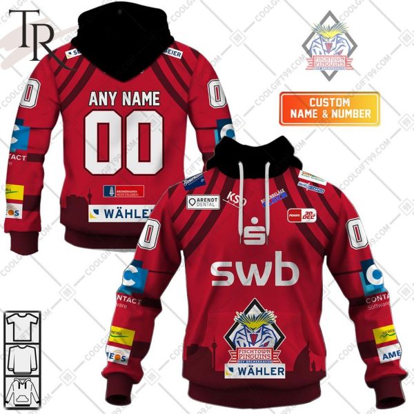 DEL Fischtown Pinguins 2324 Home Jersey Style Hoodie