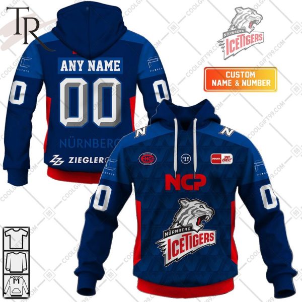 DEL Nurnberg Ice Tigers 2324 Home Jersey Style Hoodie