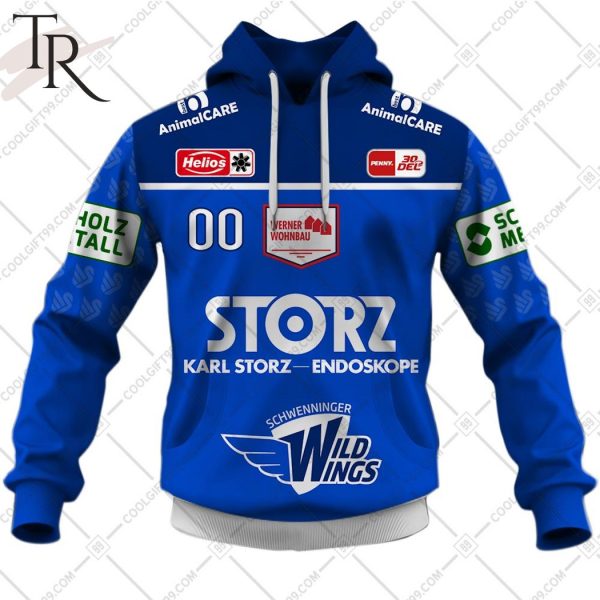 DEL Schwenninger Wild Wings 2324 Home Jersey Style Hoodie