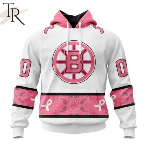 NEW] Personalized NHL Boston Bruins In Classic Style With Paisley! IN OCTOBER WE WEAR PINK BREAST CANCER Hoodie