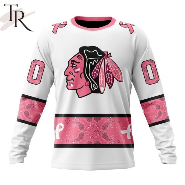 NEW] Personalized NHL Chicago Blackhawks In Classic Style With Paisley! IN OCTOBER WE WEAR PINK BREAST CANCER Hoodie