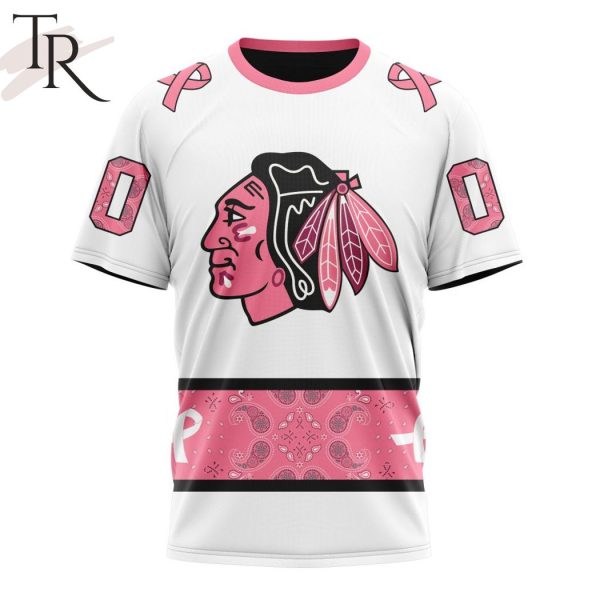 NEW] Personalized NHL Chicago Blackhawks In Classic Style With Paisley! IN OCTOBER WE WEAR PINK BREAST CANCER Hoodie