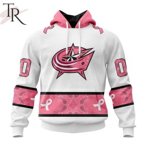 NEW] Personalized NHL Columbus Blue Jackets In Classic Style With Paisley! IN OCTOBER WE WEAR PINK BREAST CANCER Hoodie