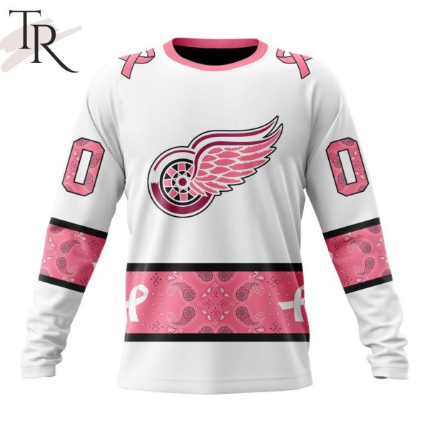 NEW] Personalized NHL Detroit Red Wings In Classic Style With Paisley! IN OCTOBER WE WEAR PINK BREAST CANCER Hoodie