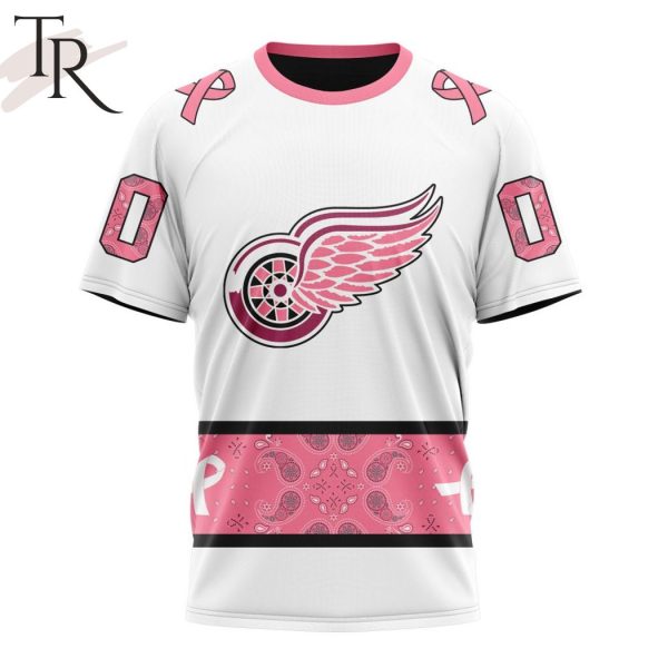 NEW] Personalized NHL Detroit Red Wings In Classic Style With Paisley! IN OCTOBER WE WEAR PINK BREAST CANCER Hoodie