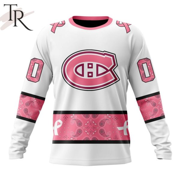 NEW] Personalized NHL Montreal Canadiens In Classic Style With Paisley! IN OCTOBER WE WEAR PINK BREAST CANCER Hoodie