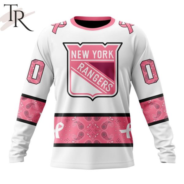 NEW] Personalized NHL New York Rangers In Classic Style With Paisley! IN OCTOBER WE WEAR PINK BREAST CANCER Hoodie