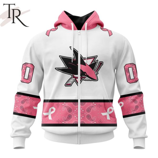 NEW] Personalized NHL San Jose Sharks In Classic Style With Paisley! IN OCTOBER WE WEAR PINK BREAST CANCER Hoodie