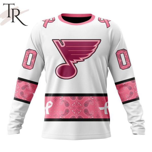 NEW] Personalized NHL St. Louis Blues In Classic Style With Paisley! IN OCTOBER WE WEAR PINK BREAST CANCER Hoodie