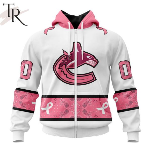 NEW] Personalized NHL Vancouver Canucks In Classic Style With Paisley! IN OCTOBER WE WEAR PINK BREAST CANCER Hoodie