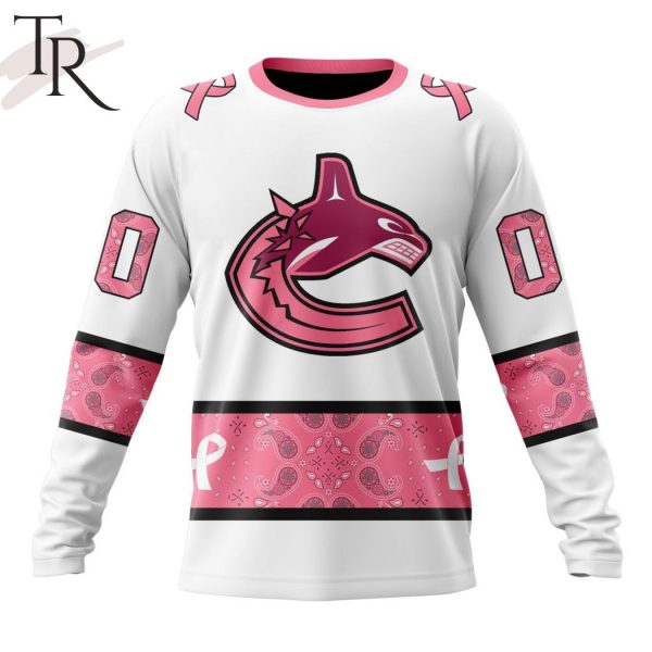 NEW] Personalized NHL Vancouver Canucks In Classic Style With Paisley! IN OCTOBER WE WEAR PINK BREAST CANCER Hoodie