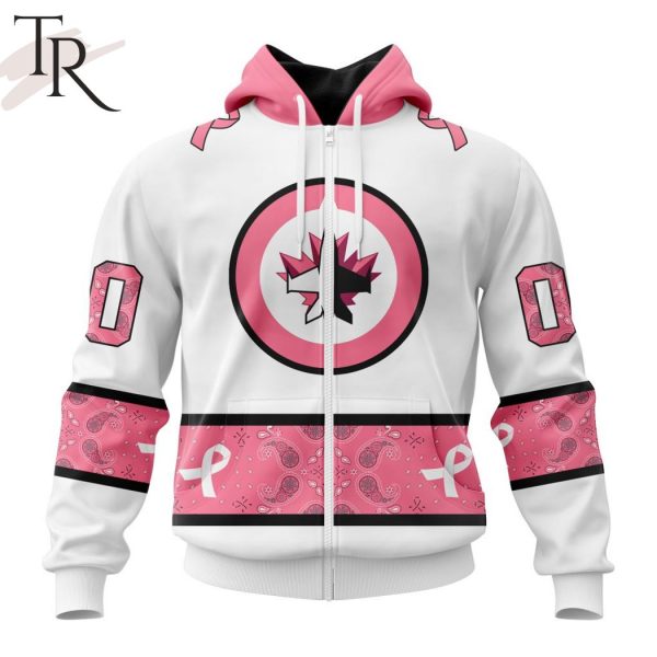 NEW] Personalized NHL Winnipeg Jets In Classic Style With Paisley! IN OCTOBER WE WEAR PINK BREAST CANCER Hoodie