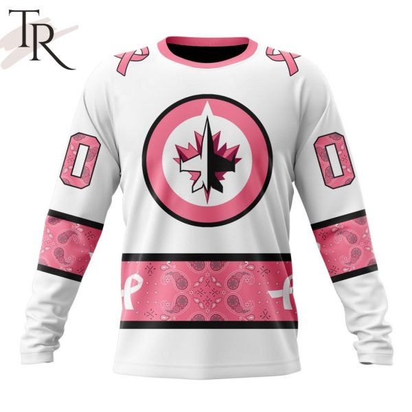 NEW] Personalized NHL Winnipeg Jets In Classic Style With Paisley! IN OCTOBER WE WEAR PINK BREAST CANCER Hoodie