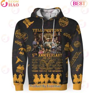 Yellowstone 05th Anniversary 2018 – 2023 Thank You For The Memories 3D Unisex Hoodie