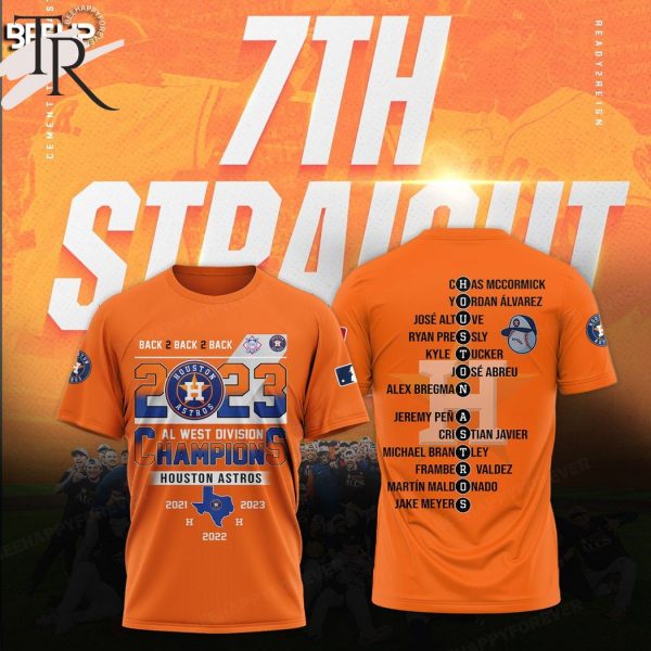 3D All Over Printed Houston Astros 2023 AL West Division Champions Shirt