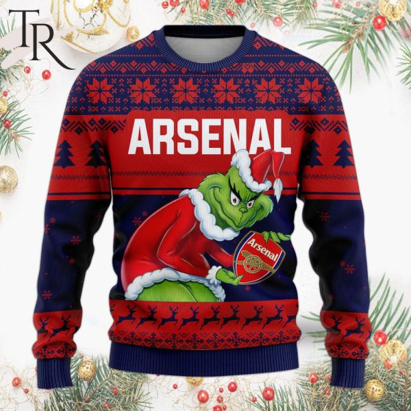 Personalized EPL Arsenal Grinch Ugly Sweater All Over Print For Fan – Limited Edition