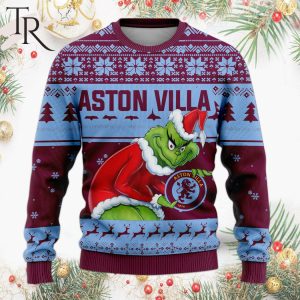 Personalized EPL Aston Villa Grinch Ugly Sweater All Over Print For Fan – Limited Edition