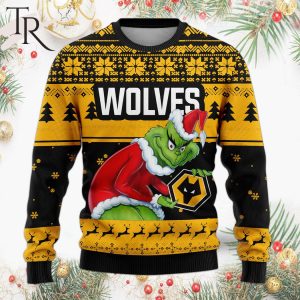 Personalized EPL Wolves Grinch Ugly Sweater All Over Print For Fan – Limited Edition