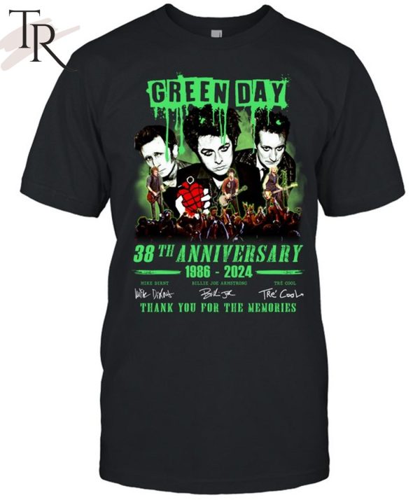 Green Day 38th Anniversary 1989 – 2024 Thank You For The Memories T-Shirt