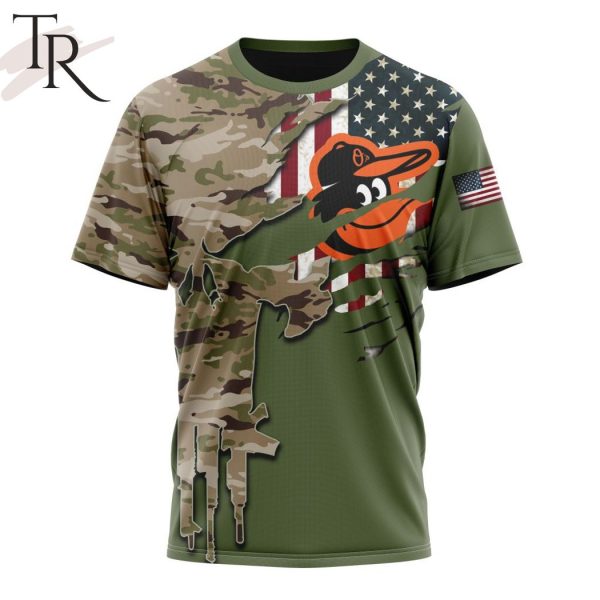 MLB Baltimore Orioles Special Camo Design For Veterans Day Hoodie