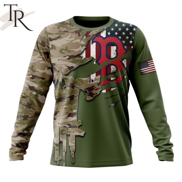 MLB Boston Red Sox Special Camo Design For Veterans Day Hoodie