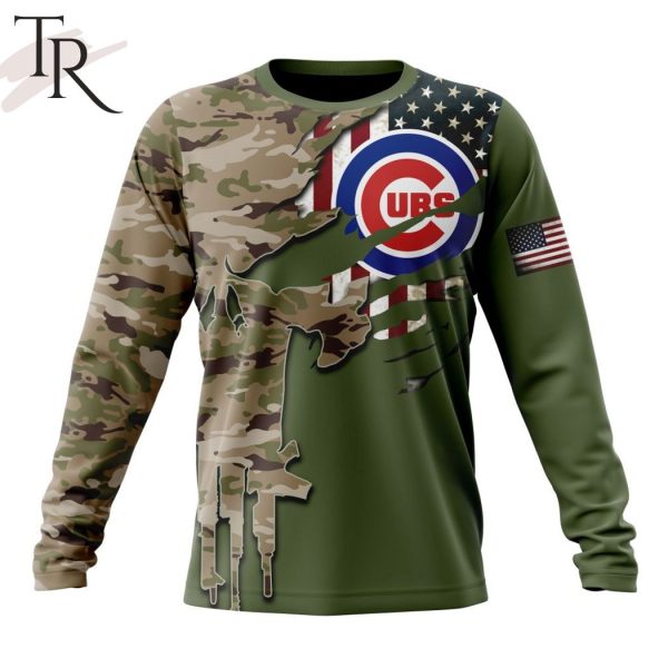MLB Chicago Cubs Special Camo Design For Veterans Day Hoodie