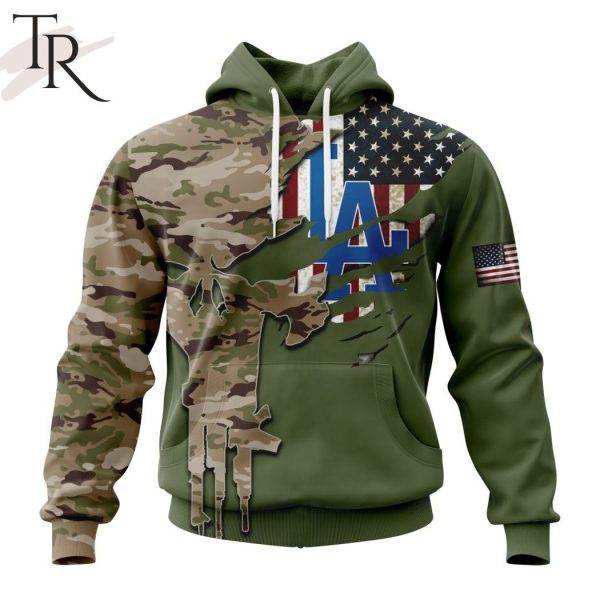 MLB Los Angeles Dodgers Special Camo Design For Veterans Day Hoodie