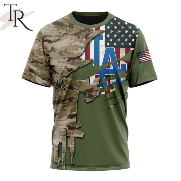 MLB Los Angeles Dodgers Special Camo Design For Veterans Day Hoodie