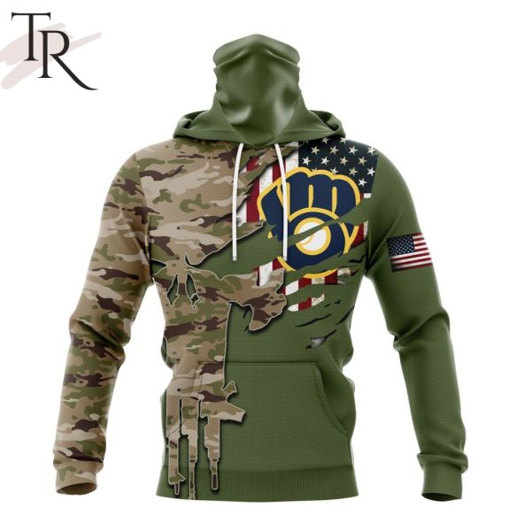 MLB Milwaukee Brewers Special Camo Design For Veterans Day Hoodie