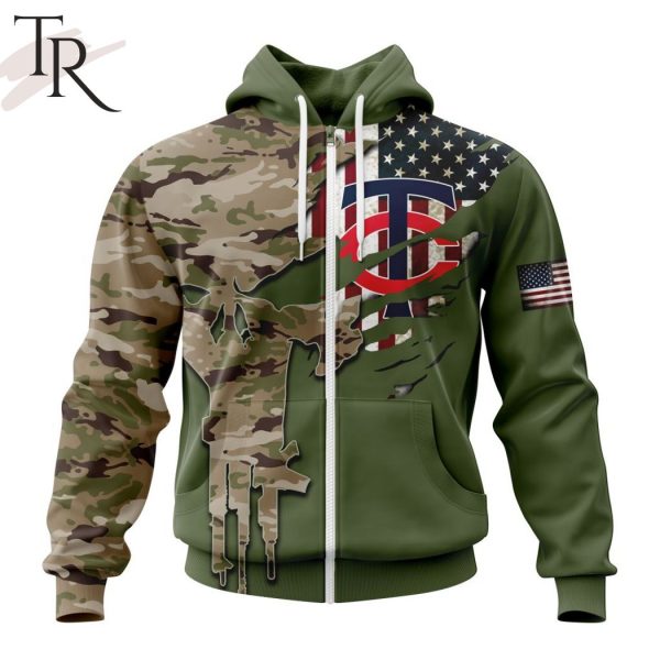 MLB Minnesota Twins Special Camo Design For Veterans Day Hoodie